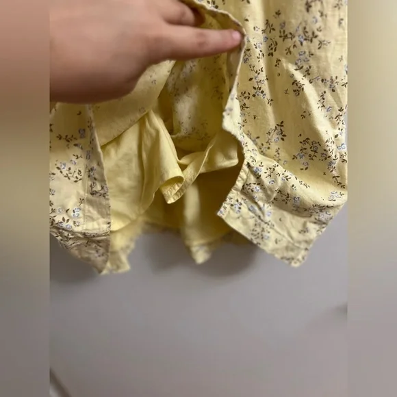 Linen yellow floral dress - Picture 4 of 5